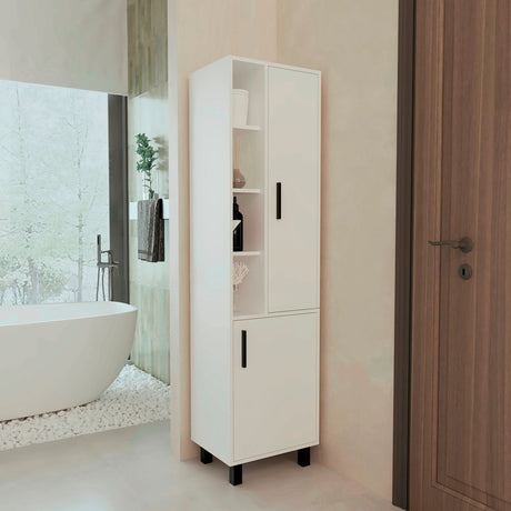 Alacena Staton Blanco 45.5x173cm sin Cajones y con Dos Puertas - ALACENAS Y MUEBLES MICROONDAS | Bylmo