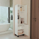 Alacena Staton Blanco 45.5x173cm sin Cajones y con Dos Puertas - ALACENAS Y MUEBLES MICROONDAS | Bylmo