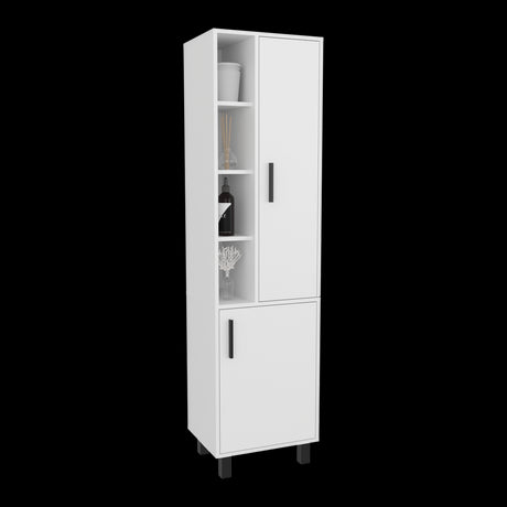 Alacena Staton Blanco 45.5x173cm sin Cajones y con Dos Puertas - ALACENAS Y MUEBLES MICROONDAS | Bylmo