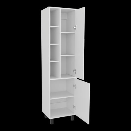 Alacena Staton Blanco 45.5x173cm sin Cajones y con Dos Puertas - ALACENAS Y MUEBLES MICROONDAS | Bylmo