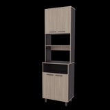 Alacena Otomo Wengue y Bardolino 60x204cm sin Cajones y con Cuatro Puertas - ALACENAS Y MUEBLES MICROONDAS | Bylmo
