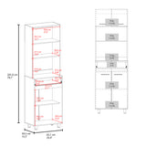 Mueble Microondas Sicilia Fresno y Blanco 62.1x201cm con Un Cajón y con Cuatro Puertas - ALACENAS Y MUEBLES MICROONDAS | Bylmo