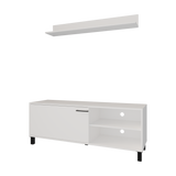 Mesa para TV Bryce Blanco 140x53cm Pata TV Hasta 60 Pulgadas con Tres Compartimientos - MUEBLES DE TV | Bylmo