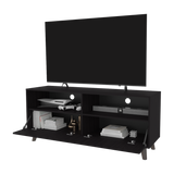 Rack de TV Patrick Wengue 139x59cm Pata TV Hasta 60 Pulgadas con Cuatro Compartimientos - MUEBLES DE TV | Bylmo