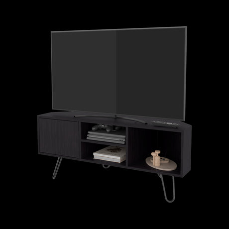 Rack de TV Lancaster Wengue 115x50cm Pata TV Hasta 50 Pulgadas con Cuatro Compartimientos - MUEBLES DE TV | Bylmo