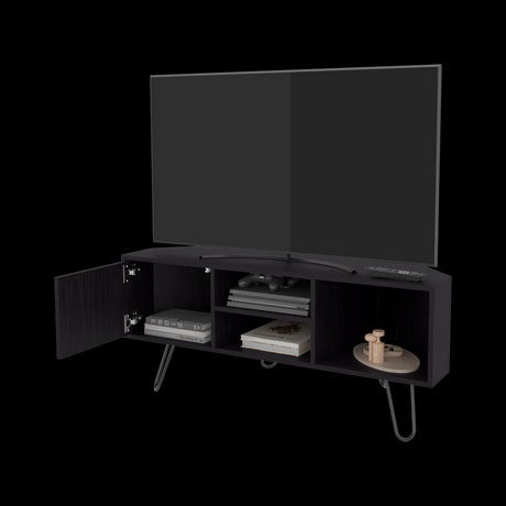 Rack de TV Lancaster Wengue 115x50cm Pata TV Hasta 50 Pulgadas con Cuatro Compartimientos - MUEBLES DE TV | Bylmo