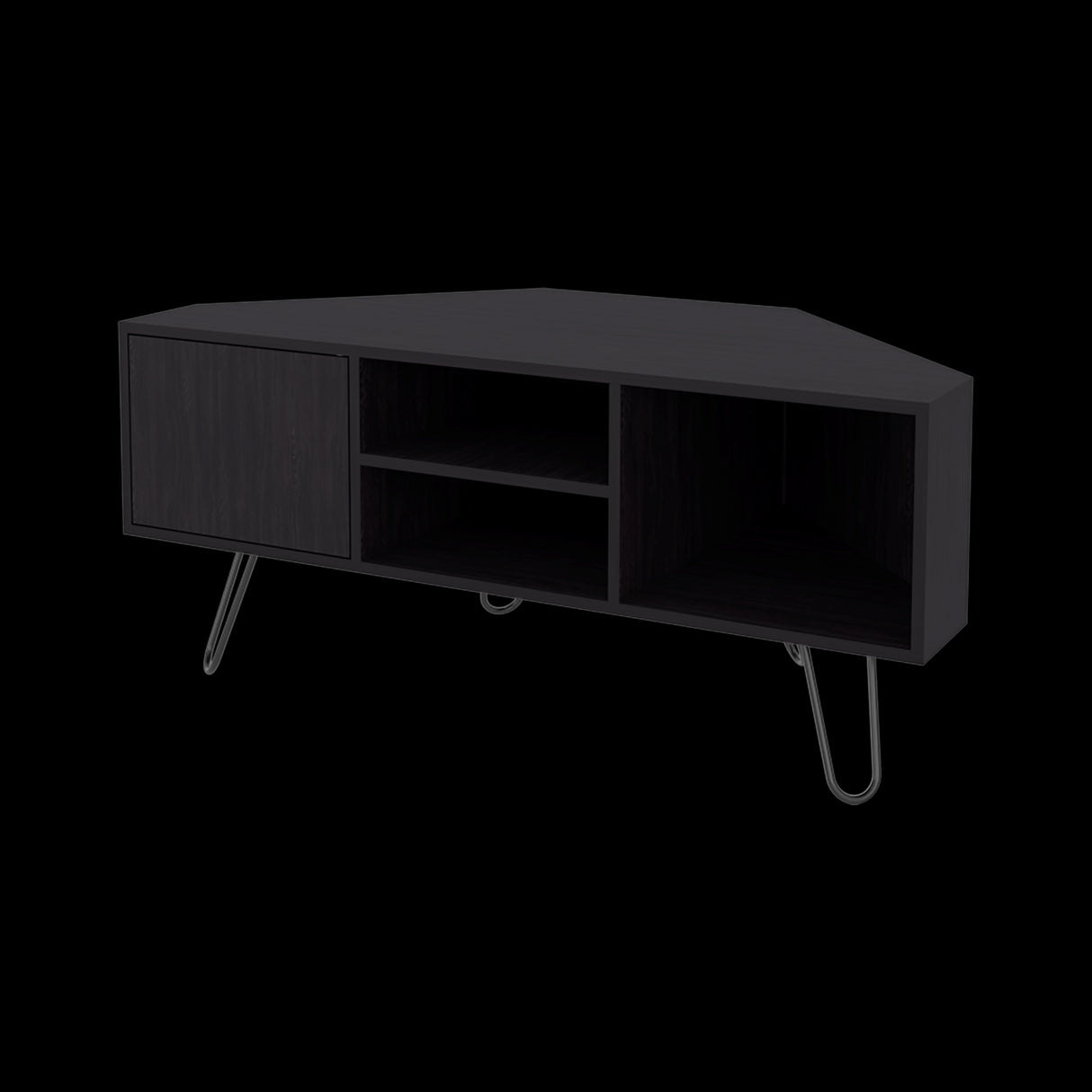 Rack de TV Lancaster Wengue 115x50cm Pata TV Hasta 50 Pulgadas con Cuatro Compartimientos - MUEBLES DE TV | Bylmo
