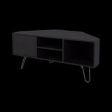 Rack de TV Lancaster Wengue 115x50cm Pata TV Hasta 50 Pulgadas con Cuatro Compartimientos - MUEBLES DE TV | Bylmo