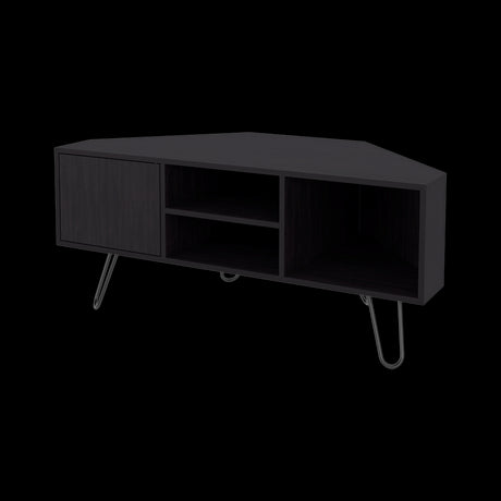 Rack de TV Lancaster Wengue 115x50cm Pata TV Hasta 50 Pulgadas con Cuatro Compartimientos - MUEBLES DE TV | Bylmo