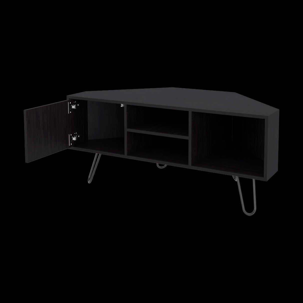 Rack de TV Lancaster Wengue 115x50cm Pata TV Hasta 50 Pulgadas con Cuatro Compartimientos - MUEBLES DE TV | Bylmo