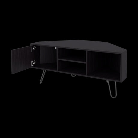 Rack de TV Lancaster Wengue 115x50cm Pata TV Hasta 50 Pulgadas con Cuatro Compartimientos - MUEBLES DE TV | Bylmo