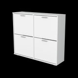 Zapatero Opal Blanco 110x96.5cm de Dos Niveles Para Dieciséis Pares - ZAPATEROS | Bylmo