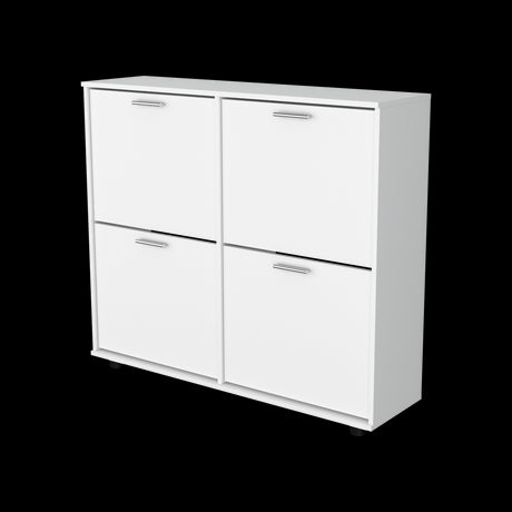 Zapatero Opal Blanco 110x96.5cm de Dos Niveles Para Dieciséis Pares - ZAPATEROS | Bylmo