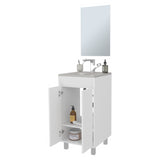 Set Mueble para Lavamanos con Espejo Brady Blanco 45x84.4cm Individual con Lavamanos - MUEBLES PARA LAVAMANOS | Bylmo