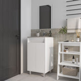 Set Mueble para Lavamanos con Espejo Brady Blanco 45x84.4cm Individual con Lavamanos - MUEBLES PARA LAVAMANOS | Bylmo