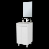 Set Mueble para Lavamanos con Espejo Brady Blanco 45x84.4cm Individual con Lavamanos - MUEBLES PARA LAVAMANOS | Bylmo