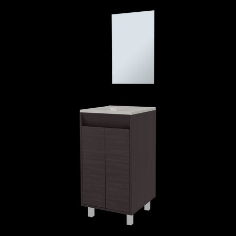 Set Mueble para Lavamanos con Espejo Brady Wengue 45x84.4cm Individual con Lavamanos - MUEBLES PARA LAVAMANOS | Bylmo