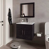 Set Mueble para Lavamanos con Espejo Flotante Blake Wengue 61.3x53.3cm Individual con Lavamanos - MUEBLES PARA LAVAMANOS | Bylmo