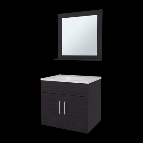 Set Mueble para Lavamanos con Espejo Flotante Blake Wengue 61.3x53.3cm Individual con Lavamanos - MUEBLES PARA LAVAMANOS | Bylmo