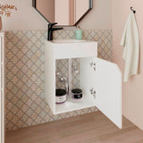 Mueble para Lavamanos Bethel Blanco 39.4x55cm Individual Flotante con Lavamanos Integrado y sin Cajones - MUEBLES PARA LAVAMANOS | Bylmo