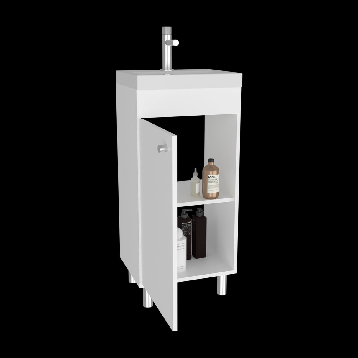 Mueble para Lavamanos Rivera Blanco 40x84cm Individual con Lavamanos Integrado y sin Cajones - MUEBLES PARA LAVAMANOS | Bylmo