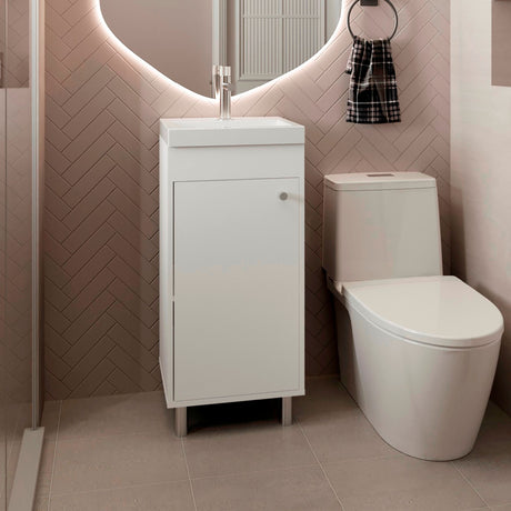 Mueble para Lavamanos Rivera Blanco 40x84cm Individual con Lavamanos Integrado y sin Cajones - MUEBLES PARA LAVAMANOS | Bylmo