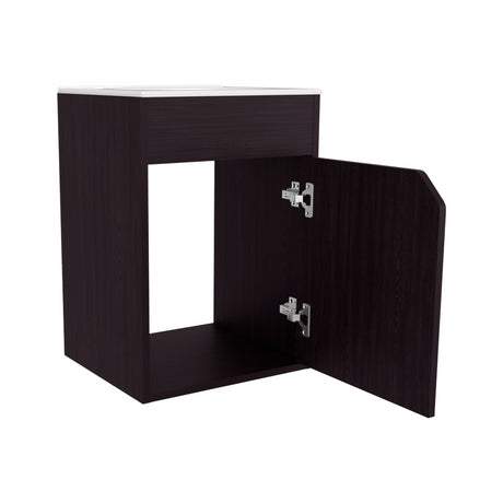 Mueble para Lavamanos Bethel Wengue 39.4x55cm Individual Flotante con Lavamanos Integrado y sin Cajones - MUEBLES PARA LAVAMANOS | Bylmo