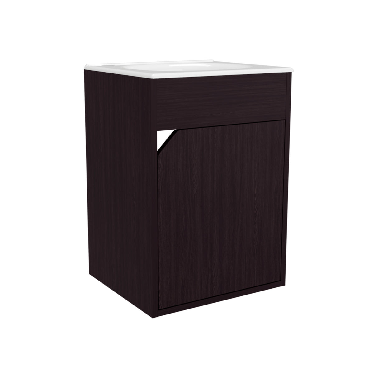 Mueble para Lavamanos Bethel Wengue 39.4x55cm Individual Flotante con Lavamanos Integrado y sin Cajones - MUEBLES PARA LAVAMANOS | Bylmo