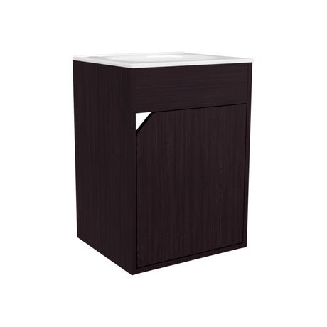 Mueble para Lavamanos Bethel Wengue 39.4x55cm Individual Flotante con Lavamanos Integrado y sin Cajones - MUEBLES PARA LAVAMANOS | Bylmo