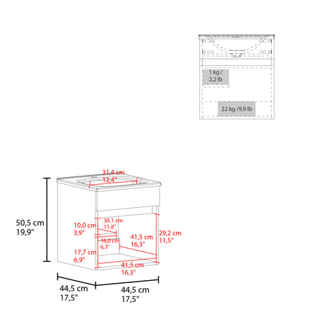 Mueble para Lavamanos Primavera Wengue 44.5x48cm Individual Flotante con Lavamanos Integrado y sin Cajones - MUEBLES PARA LAVAMANOS | Bylmo