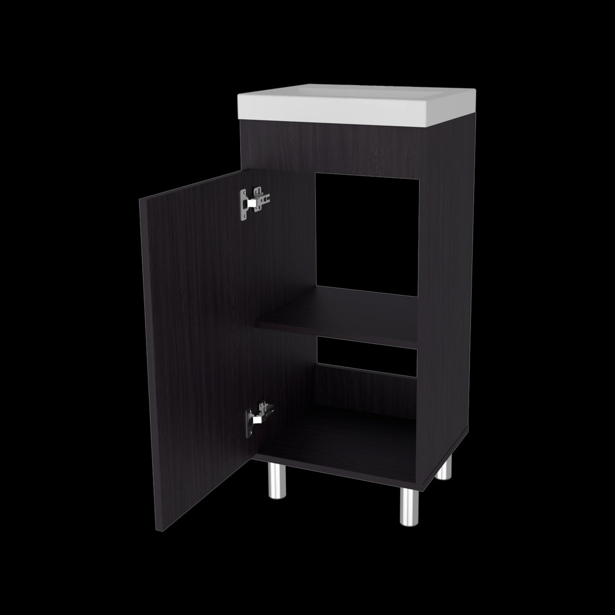 Mueble para Lavamanos Rivera Wengue 40x84cm Individual con Lavamanos Integrado y sin Cajones - MUEBLES PARA LAVAMANOS | Bylmo