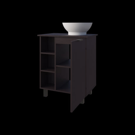 Mueble para Lavamanos Alegra Wengue 62x88.4cm Individual con Lavamanos Vessel y sin Cajones - MUEBLES PARA LAVAMANOS | Bylmo