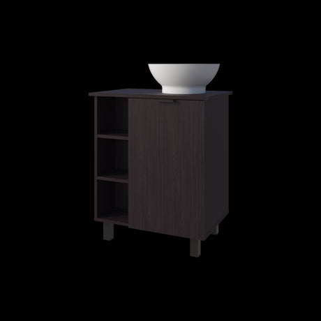 Mueble para Lavamanos Alegra Wengue 62x88.4cm Individual con Lavamanos Vessel y sin Cajones - MUEBLES PARA LAVAMANOS | Bylmo