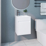Mueble para Lavamanos Furman Blanco 39.6x49.3cm Individual Flotante con Lavamanos Integrado y sin Cajones - MUEBLES PARA LAVAMANOS | Bylmo