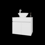 Mueble para Lavamanos Manchester Blanco 59.5x51.8cm Individual Flotante con Lavamanos Vessel y sin Cajones - MUEBLES PARA LAVAMANOS | Bylmo