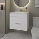 Mueble para Lavamanos Hatta Blanco 59x52cm Individual Flotante con Lavamanos Integrado y con Un Cajón - MUEBLES PARA LAVAMANOS | Bylmo