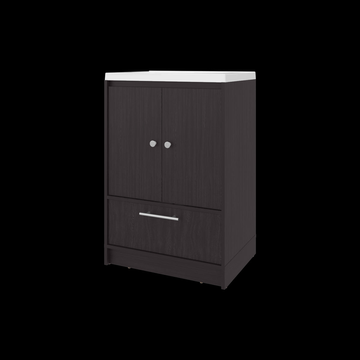 Mueble para Lavamanos Madison Wengue 60x89.7cm Individual con Lavamanos Integrado y con Un Cajón - MUEBLES PARA LAVAMANOS | Bylmo