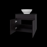 Mueble para Lavamanos Manchester Wengue 59.5x51.8cm Individual Flotante con Lavamanos Vessel y sin Cajones - MUEBLES PARA LAVAMANOS | Bylmo