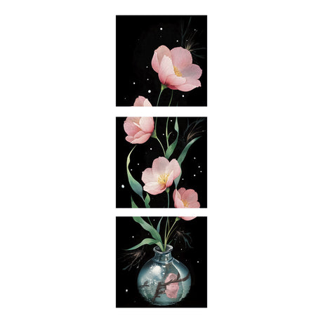 Set 3 Cuadros Decorativos Moderno Floral 35x35cm - CUADROS | Bylmo