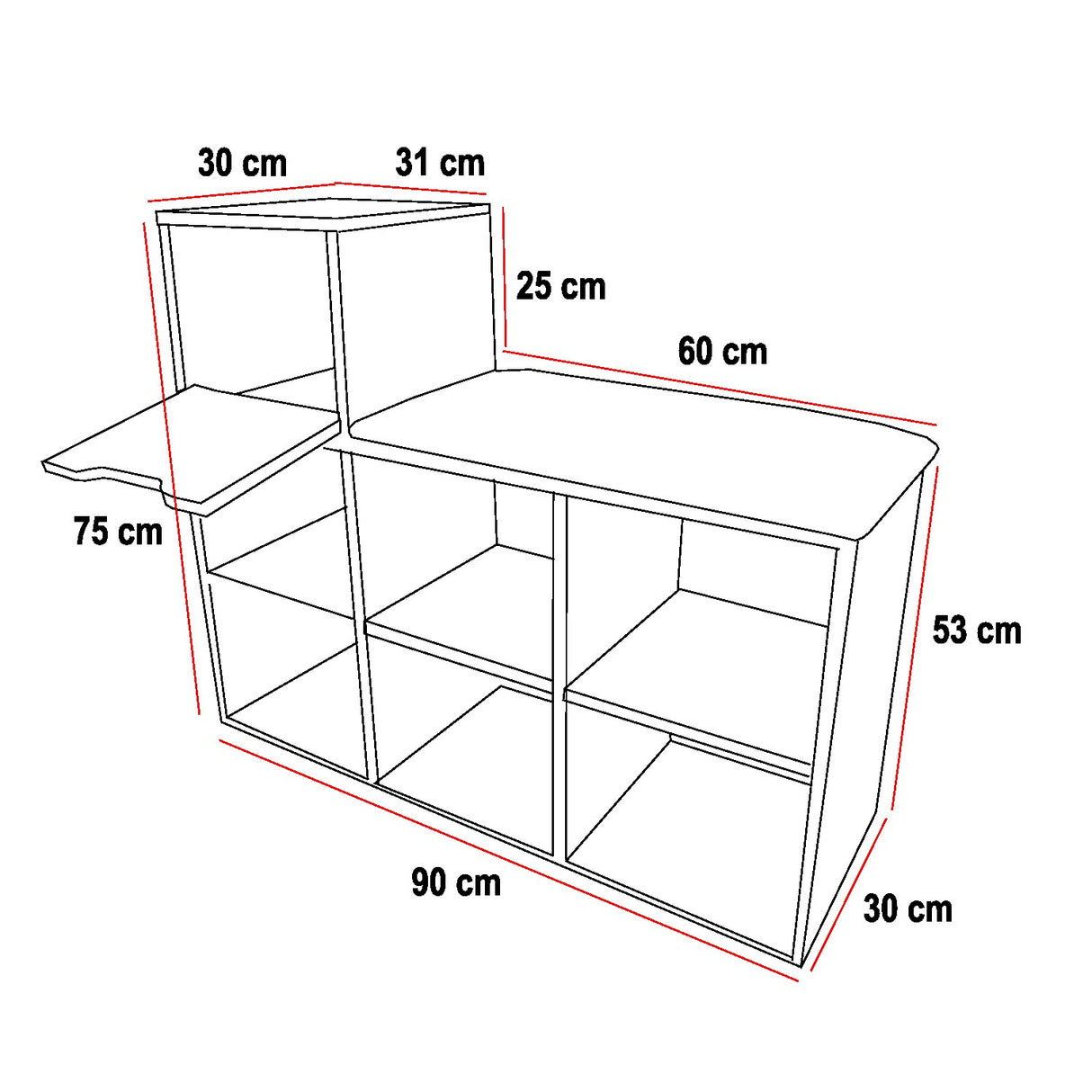 Zapatero Colors 90x75cm de Dos Niveles para Seis Pares con Asiento Integrado - ZAPATEROS | Bylmo
