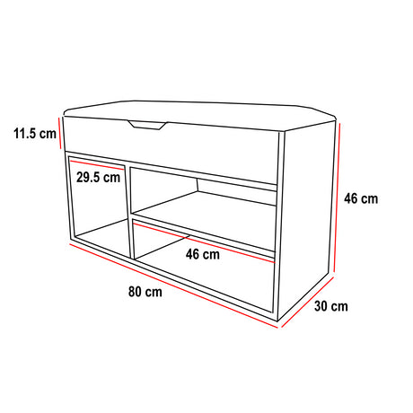 Zapatero Colors 80x46.5cm de Dos Niveles para Seis Pares con Asiento Integrado - ZAPATEROS | Bylmo