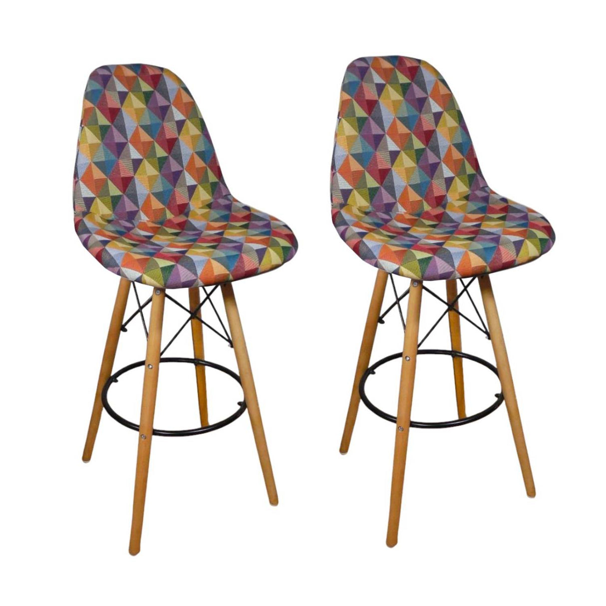 Set x 2 Sillas de Bar Eames Colors 46x110cm con Espaldar y con Asiento Ovalado - SILLAS Y BUTACOS | Bylmo