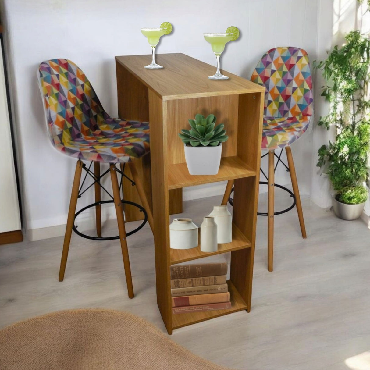 Set x 2 Sillas de Bar Eames Colors 46x110cm con Espaldar y con Asiento Ovalado - SILLAS Y BUTACOS | Bylmo