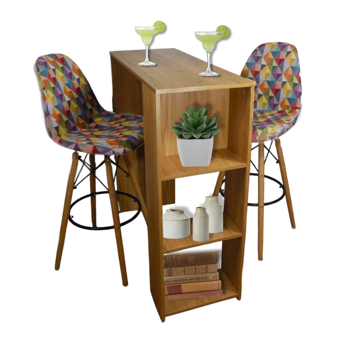 Set x 2 Sillas de Bar Eames Colors 46x110cm con Espaldar y con Asiento Ovalado - SILLAS Y BUTACOS | Bylmo