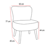 Poltrona Nikki Gris 63x77cm con Patas y con Tapizado Liso - SOFAS Y POLTRONAS | Bylmo