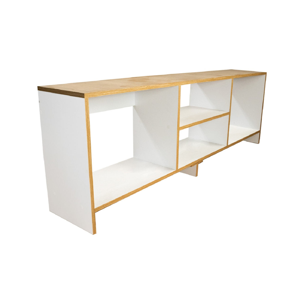 Mesa para TV Eco Plus Fresno y Colors 150x50cm Para TV Hasta 65 Pulgadas con Cuatro Compartimientos - MUEBLES DE TV | Bylmo