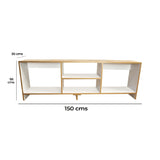 Mesa para TV Eco Plus Fresno y Colors 150x50cm Para TV Hasta 65 Pulgadas con Cuatro Compartimientos - MUEBLES DE TV | Bylmo