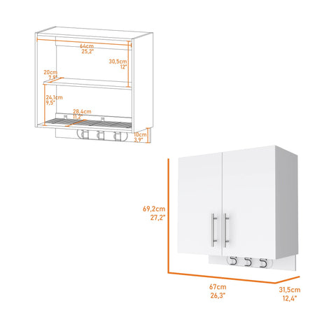 Organizador de Aseo Kymo Blanco 67x69.2cm Flotante con Dos Puertas - MUEBLES DE ASEO Y ROPAS | Bylmo