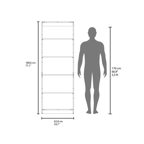 Estantería Home Fresno 62.8x180.6cm Rectangular con Cuatro Compartimientos - BIBLIOTECAS Y ESTANTERIAS | Bylmo