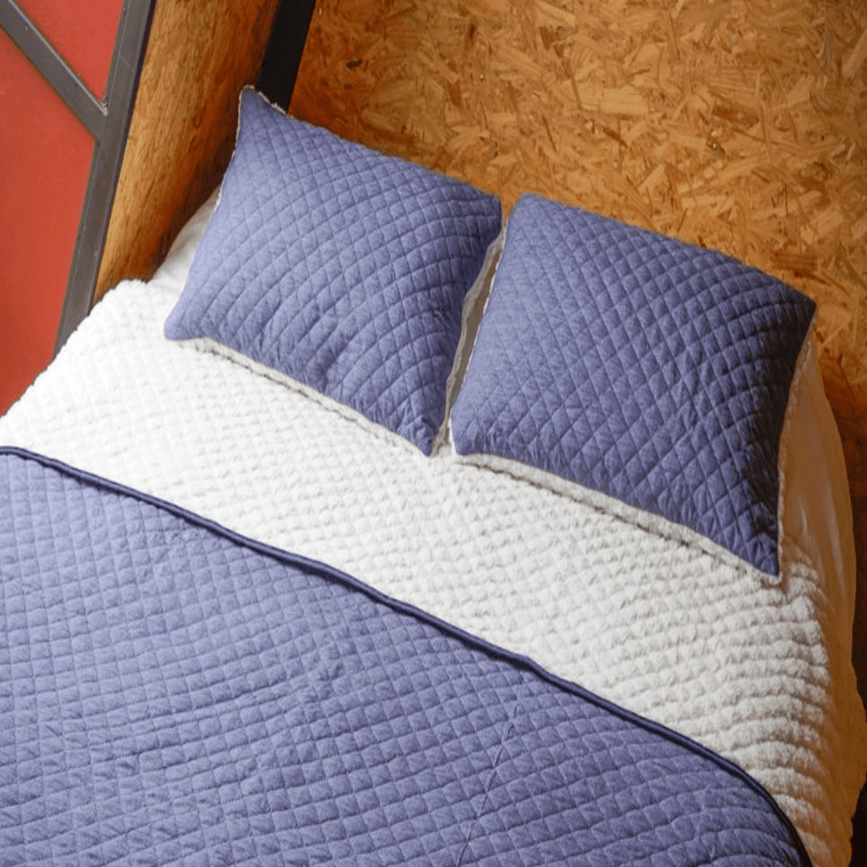 Colcha Sherpa Cationica Azul y Gris 220x230cm para Cama Doble 140 X 190 Cm - TENDIDOS Y CUBRELECHOS | Bylmo